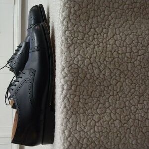 Bostonian Crown Windsor Black Leather Classic Semi Brogue Shoes 10.5 D